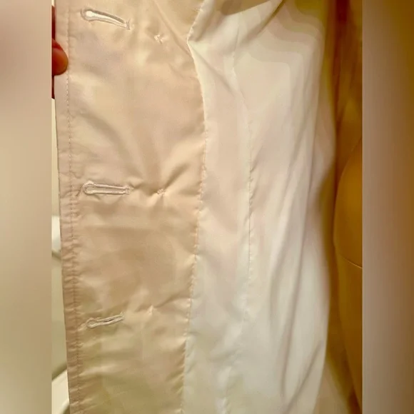 DESIGNER! DONCASTER COLLECTION!🌸100% SILK PEACOAT/DUSTER/White/Size-10 - Picture 11 of 16